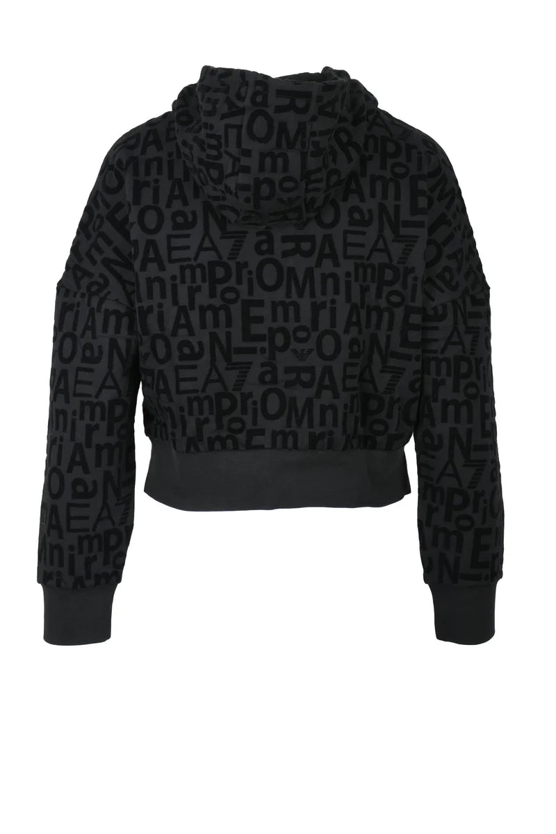 EA7 Emporio Armani Felpa Logo Velluto - Nero