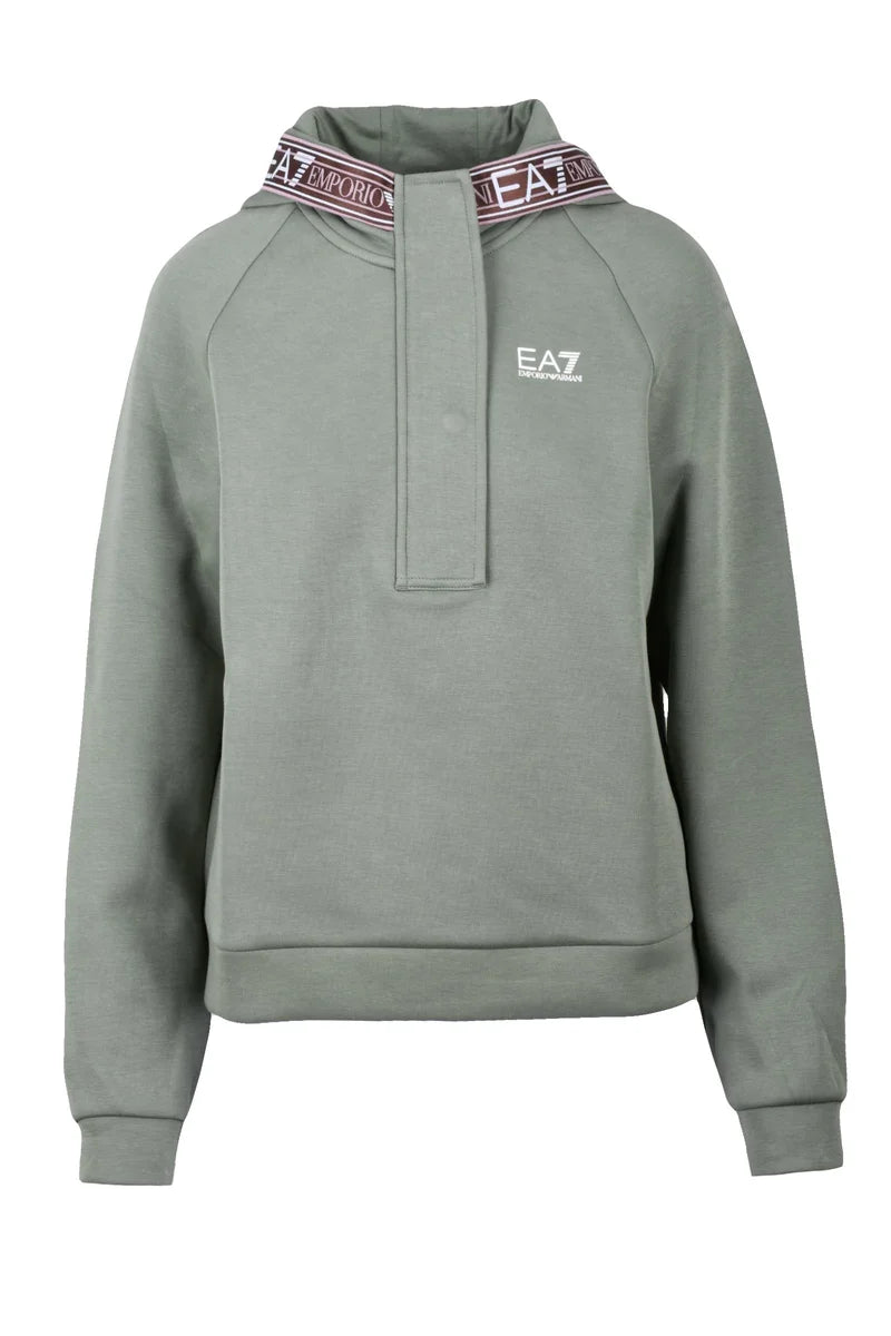 EA7 Emporio Armani Felpa con Cappuccio - Verde Salvia