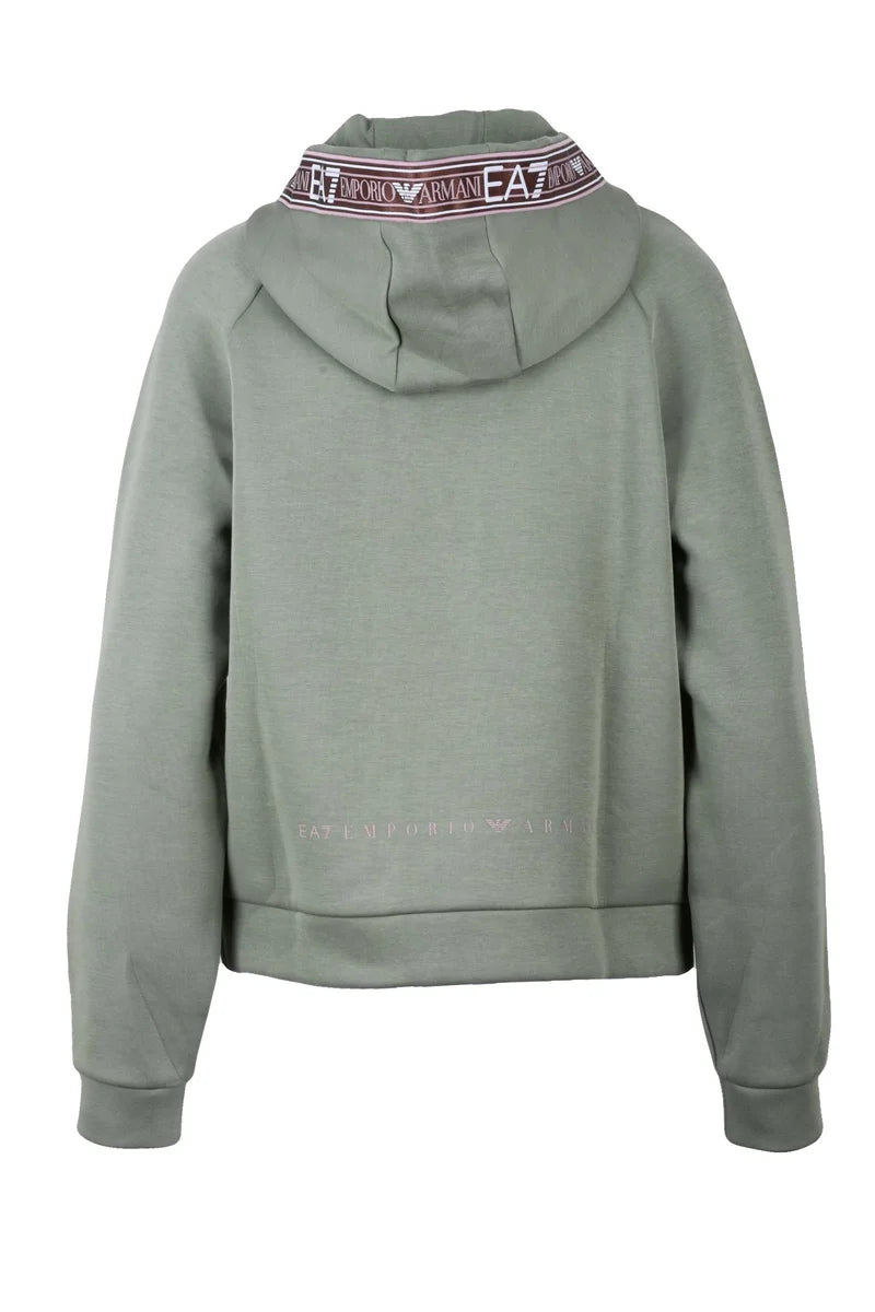 EA7 Emporio Armani Felpa con Cappuccio - Verde Salvia