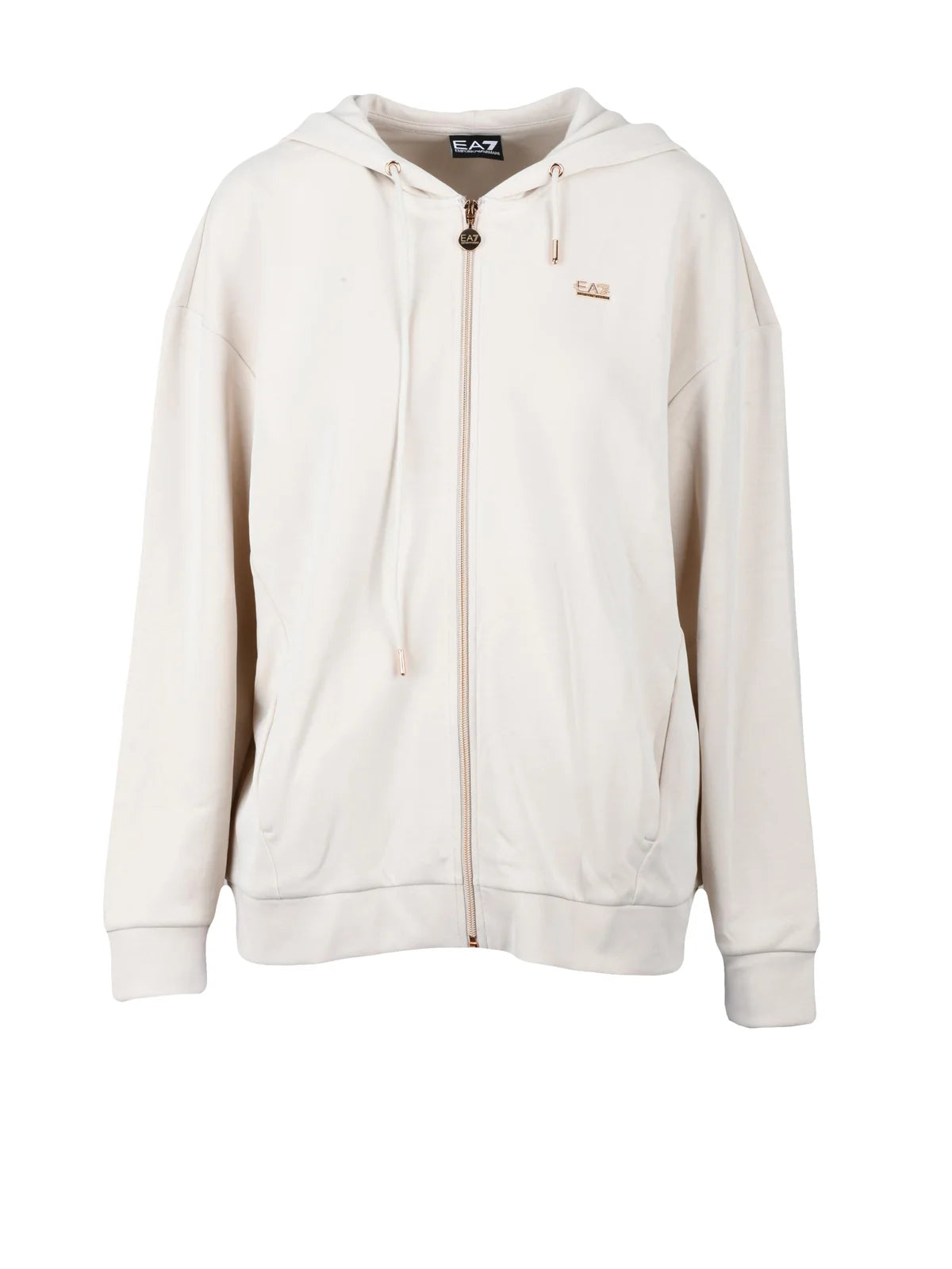 Ea7 Emporio Armani Felpa Zip Sottile - Bianco