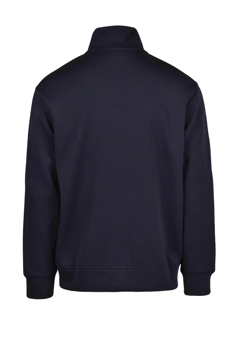 Emporio Armani Stretch Cotton Polyester Zip Sweatshirt - Blue