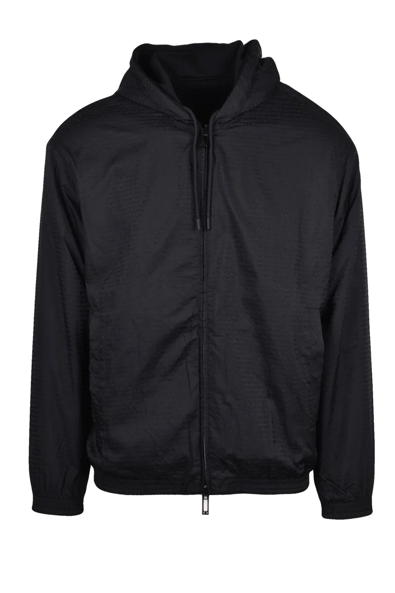 Emporio Armani Stretch Cotton Zip Sweatshirt - Black