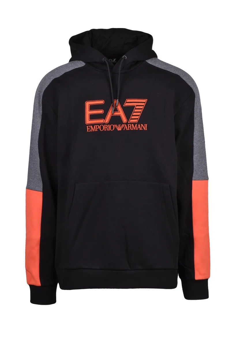 EA7 Emporio Armani Felpa con Cappuccio - Nero