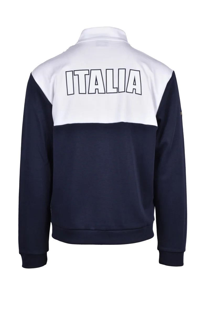 EA7 Emporio Armani Felpa Zip - Bianco/Blu