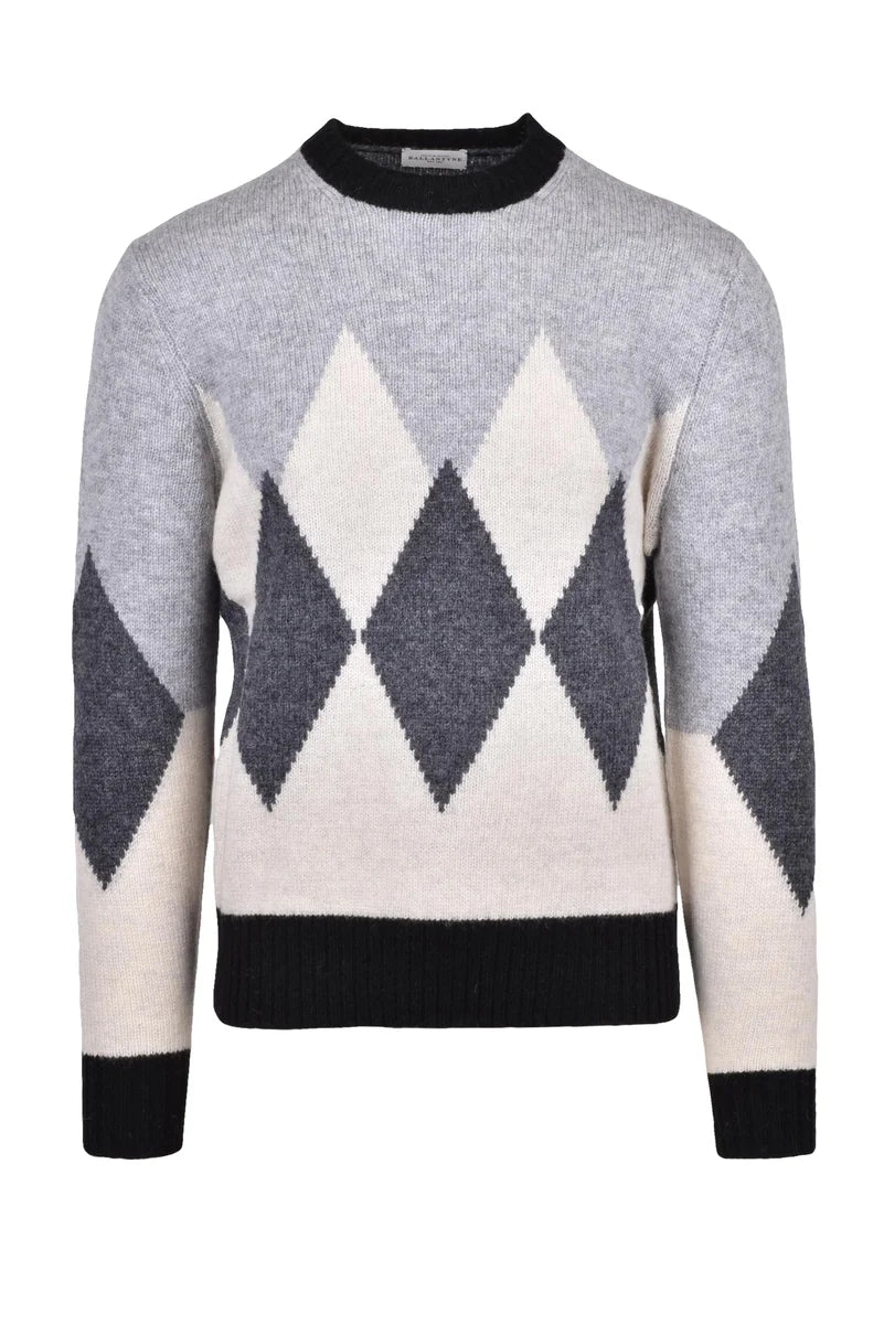 Ballantyne Pullover Girocollo Lana - Grey/Black