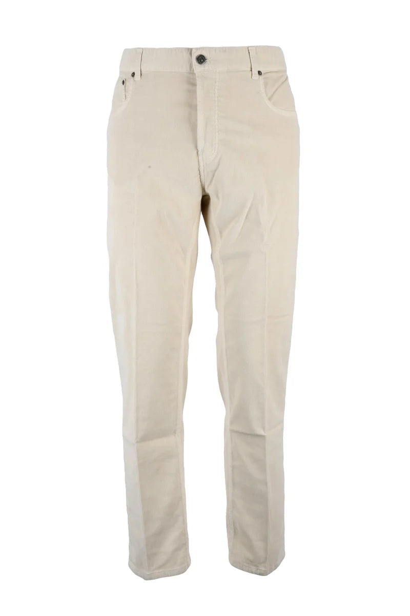 Dondup Pantalone Ivan Velluto - Bianco