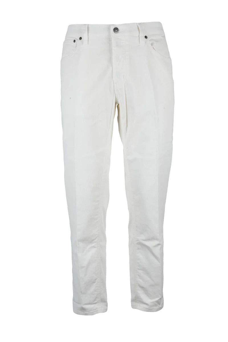 Dondup Pantalone Brighton Velluto - Bianco