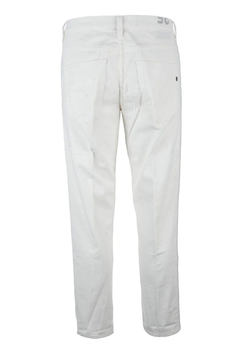 Dondup Pantalone Brighton Velluto - Bianco