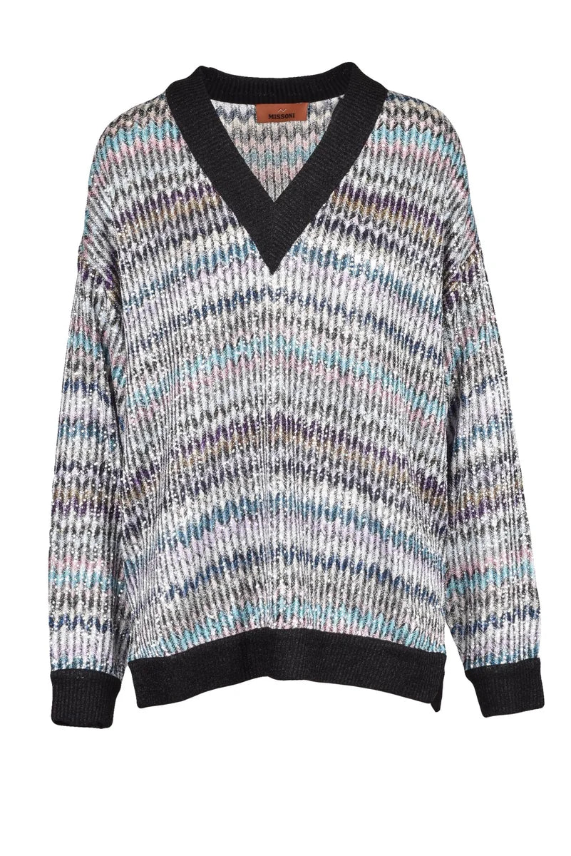 Missoni Maglia Over Strass - Nero/Argento