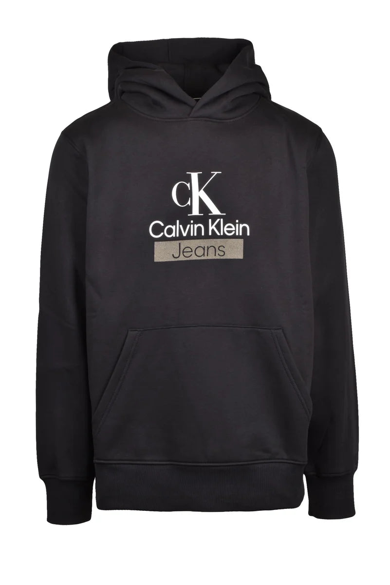 Calvin Klein Jeans Felpa con Cappuccio - Nero