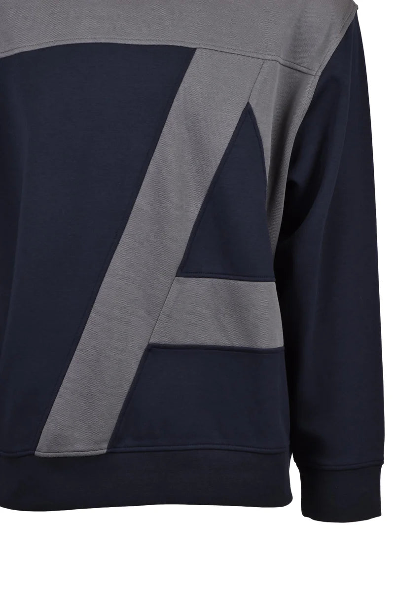 Armani Exchange Felpa Stretch - Grey/Blue