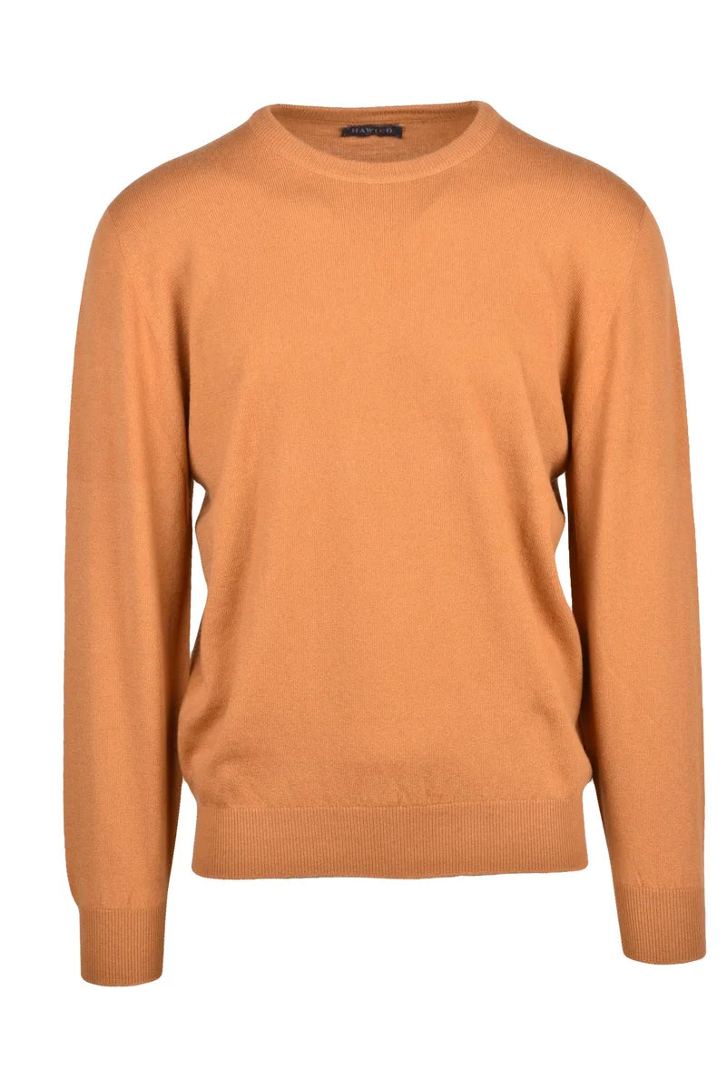 Hawico Pullover Girocollo Cashmere - Nero/Arancio