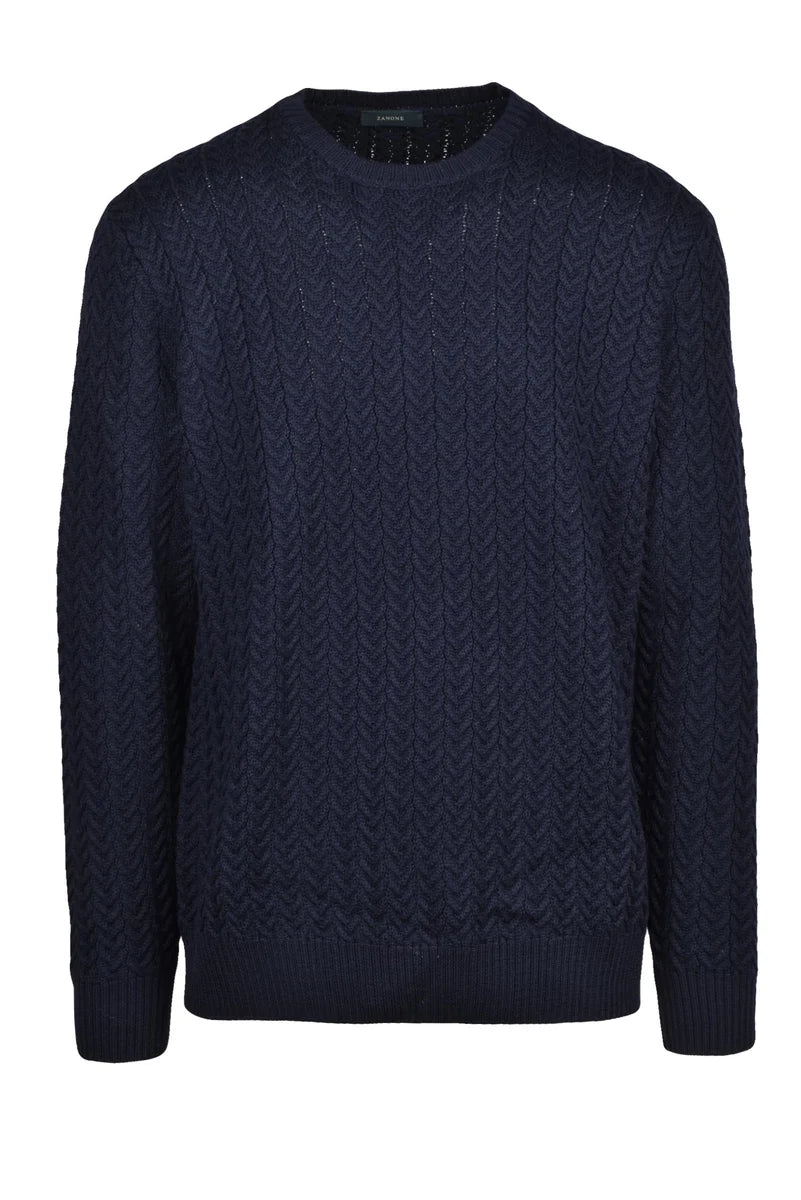 Zanone Maglione Girocollo Uomo - Blu