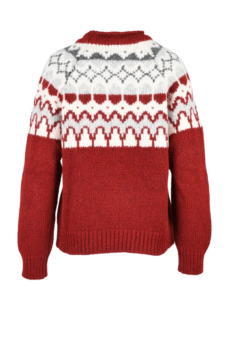 Eleventy Women's Crew Neck Sweater - Red/White