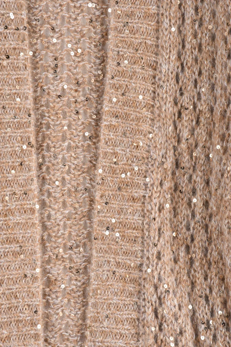 Eleventy Cardigan Lungo Lamé Donna - Beige/White