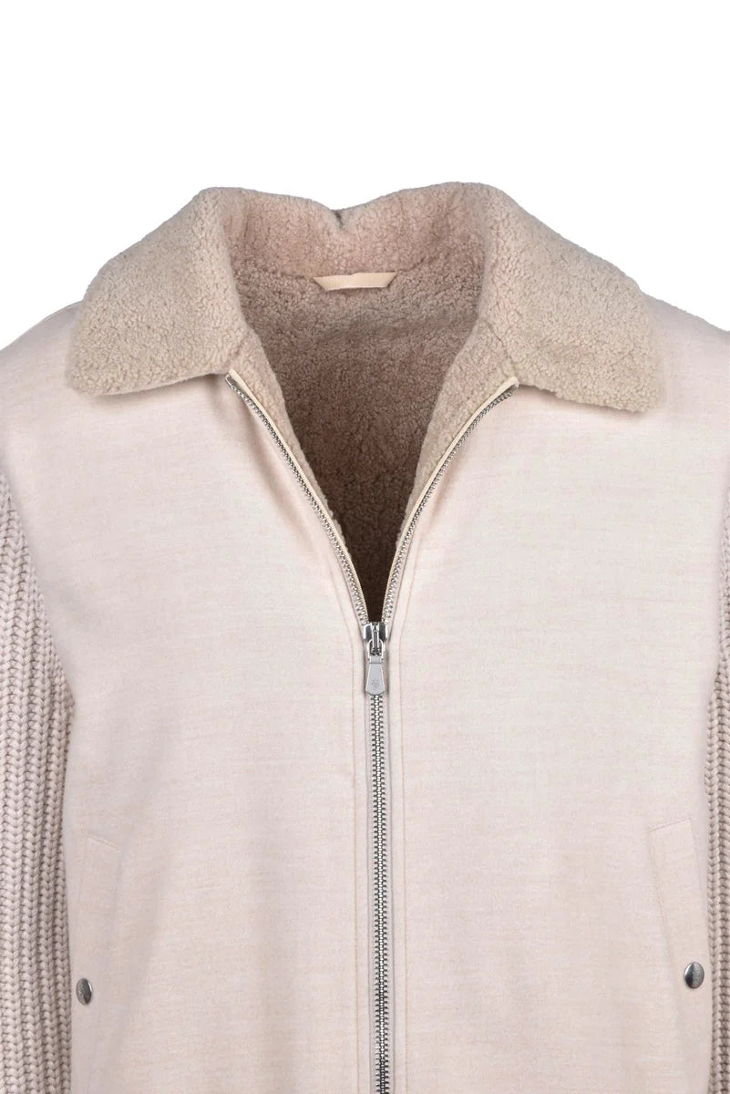 Eleventy Cappotto Panno Lana Zip - Beige