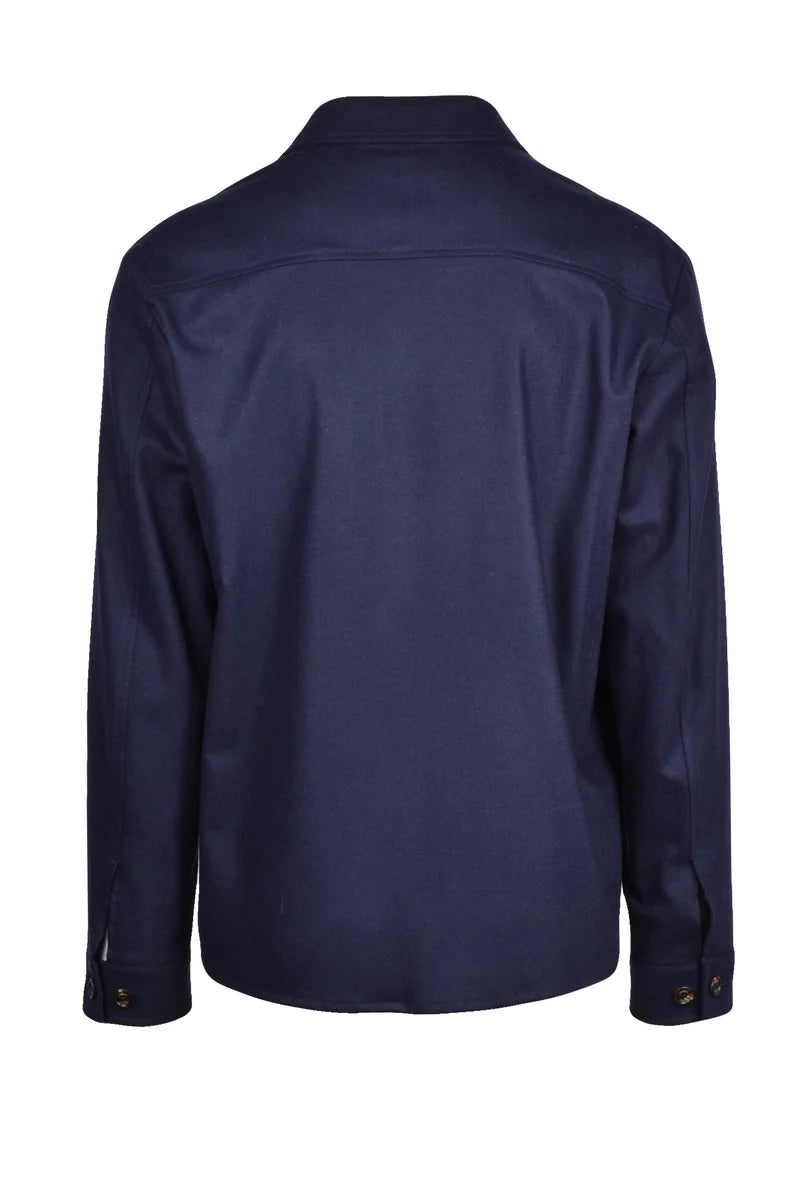 Eleventy Camicia Lana Cashmere - Blu