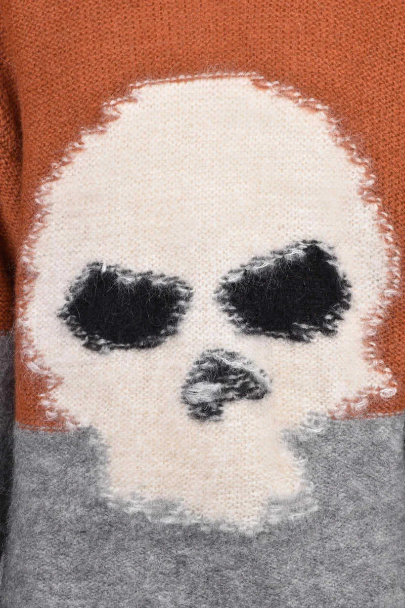 Erl Maglione Girocollo Mohair - Marrone