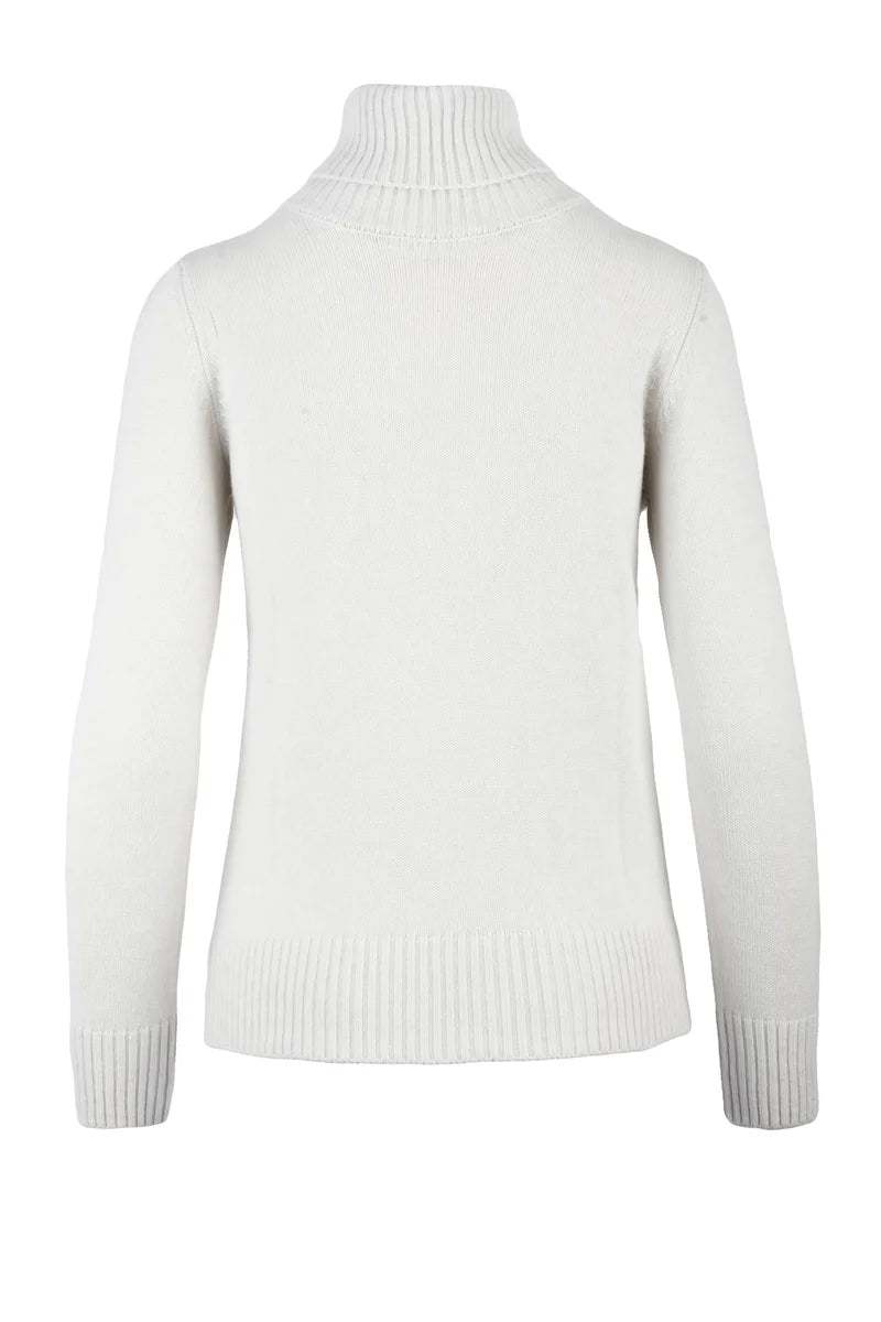 Panicale Maglia Dolcevita Cashmere - Bianco