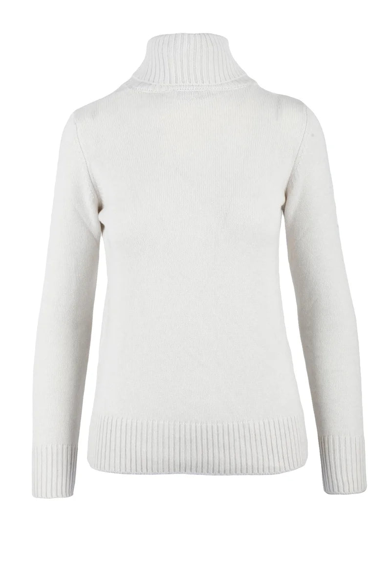 Panicale Maglia Dolcevita Cashmere - Bianco