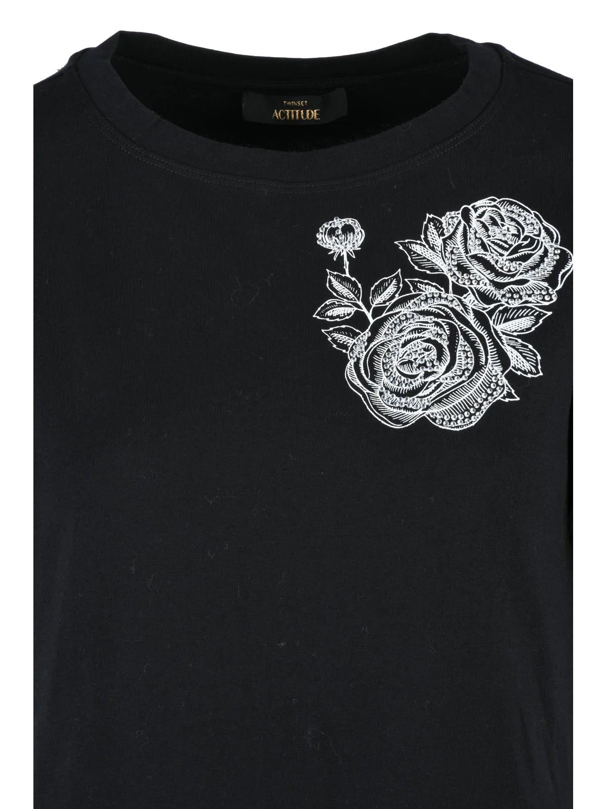 Twinset Actitude Abito Lungo Cotone Pizzo - Nero