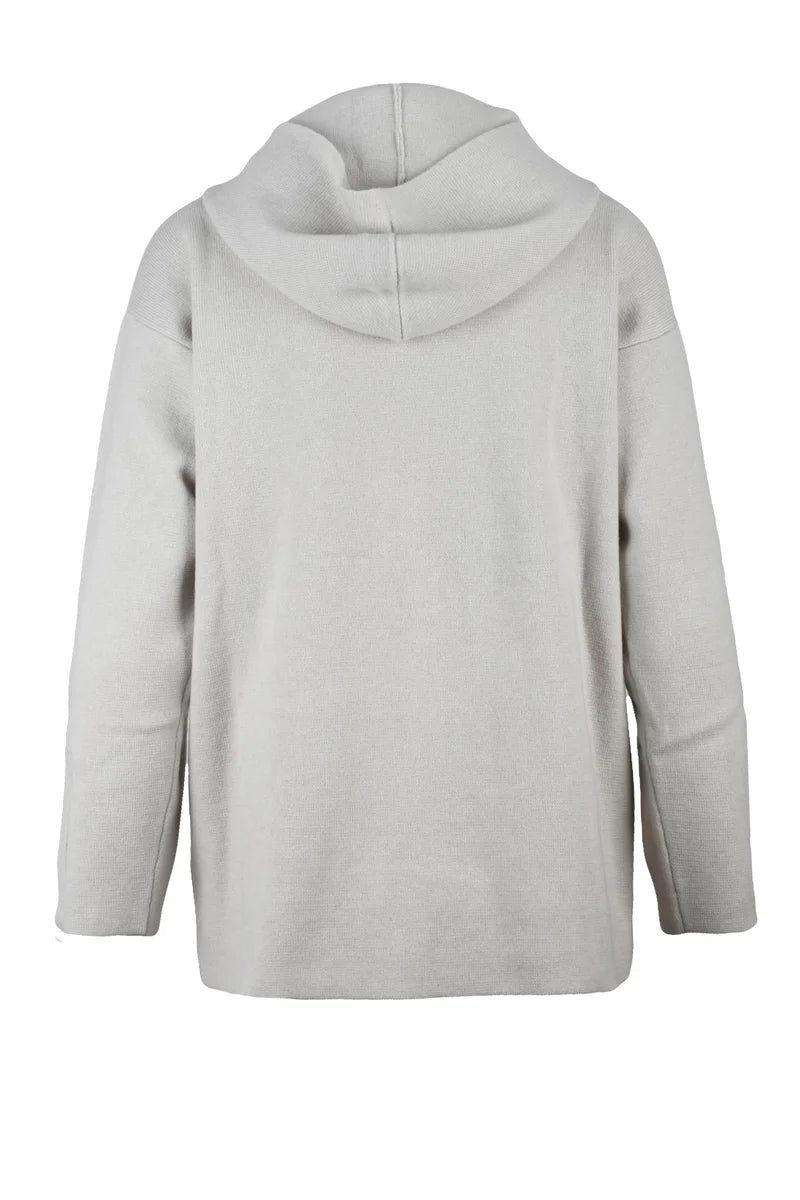 Panicale Cardigan Zip Lana Seta Cashmere - Beige