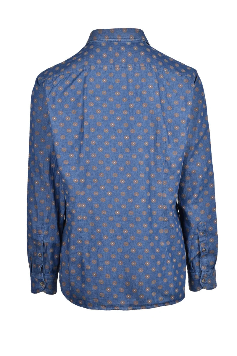 Brio Camicia Cotone - Blue/Brown