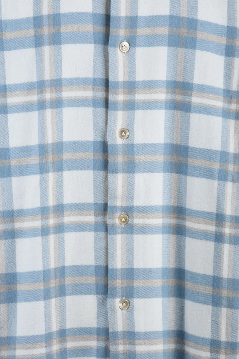 Eleventy Camicia Cotone Righe - Bianco/Celeste