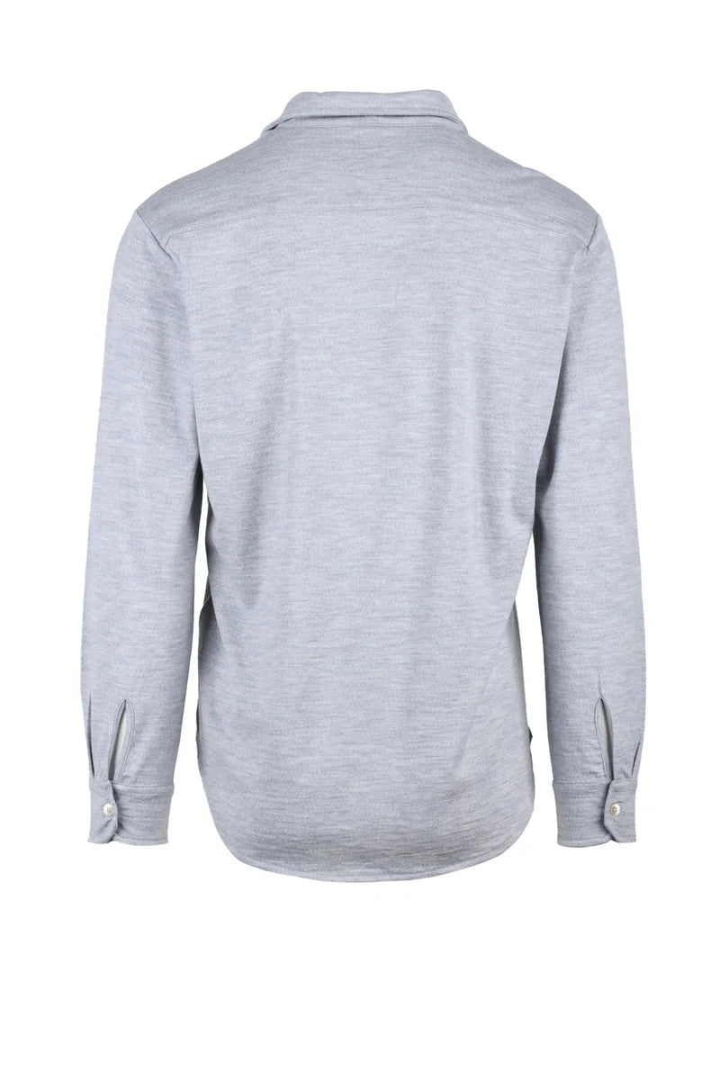 Eleventy Camicia Lana Cashmere - Grigio Chiaro