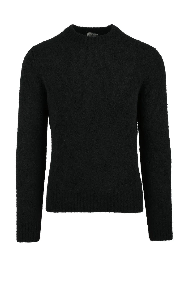 MQJ Maglione Girocollo Misto Fibre - Nero