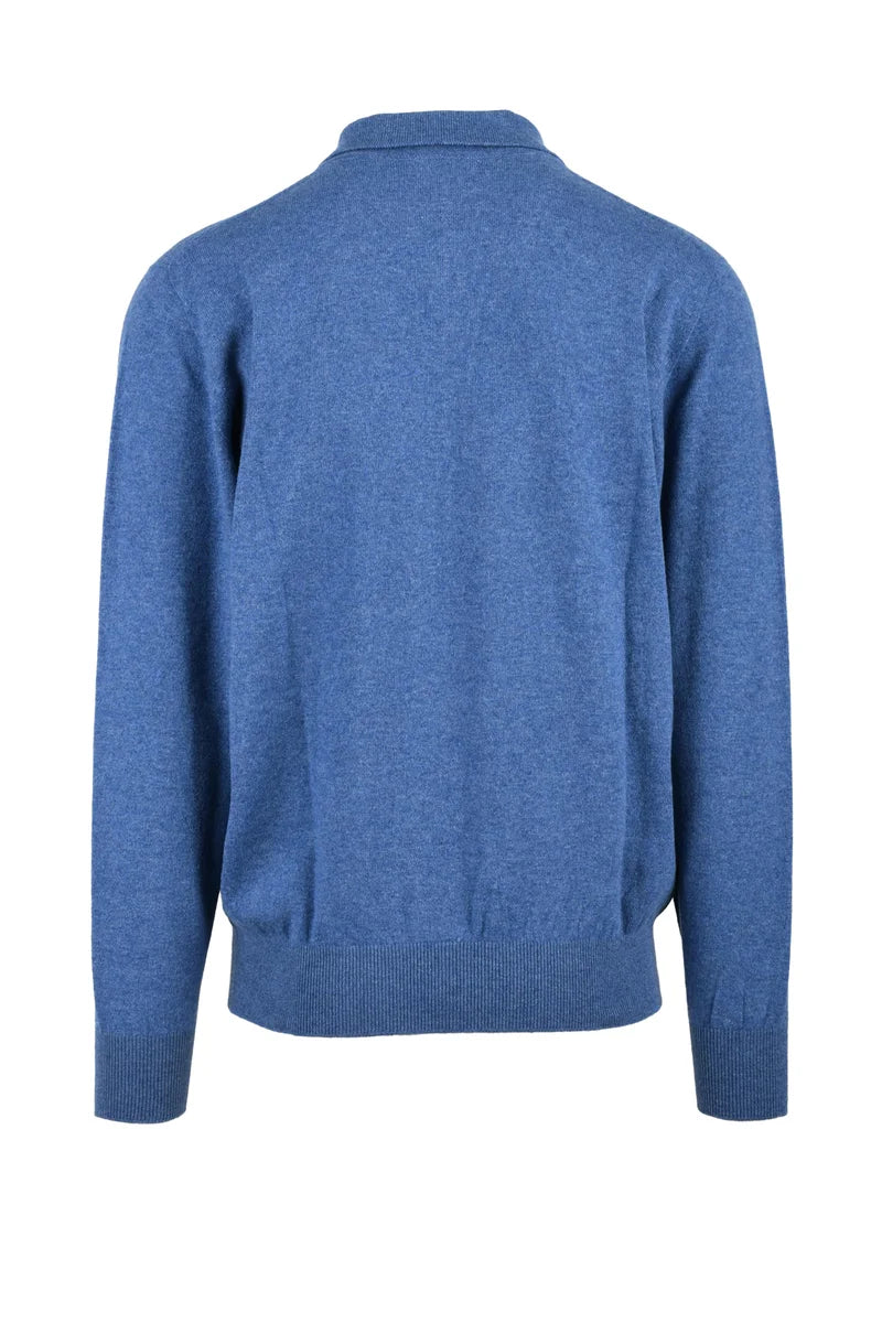 Hawico Polo in Maglia Cashmere Azzurro