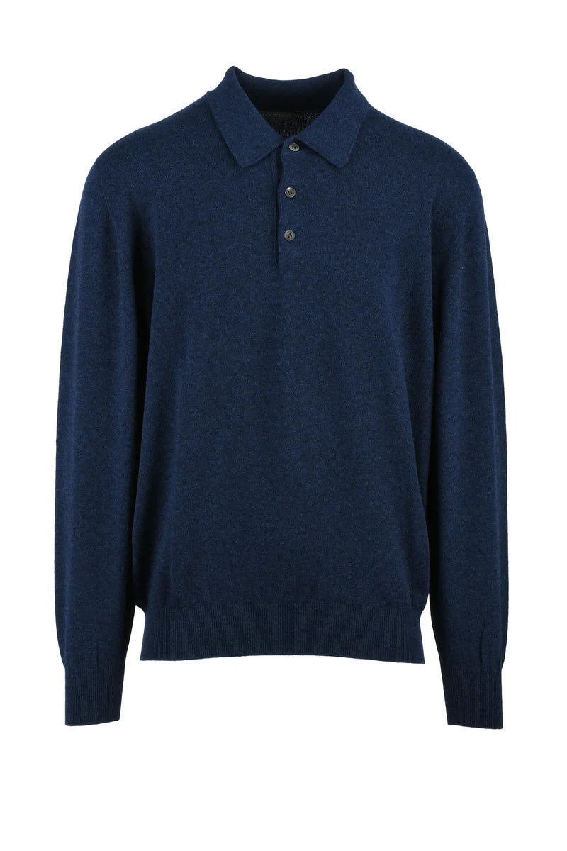 Hawico Polo in Maglia Cashmere Azzurro