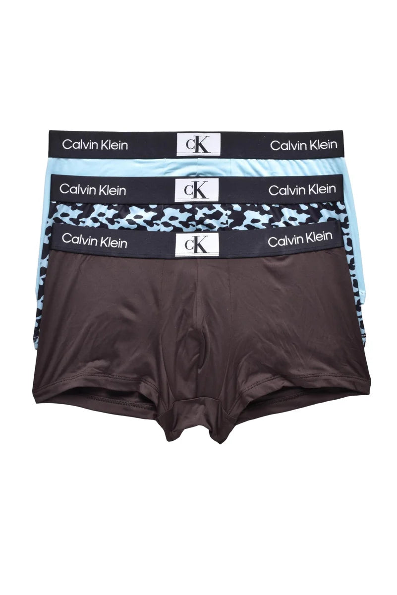 Calvin Klein Set Boxer 3 Pz - Blu/Marrone