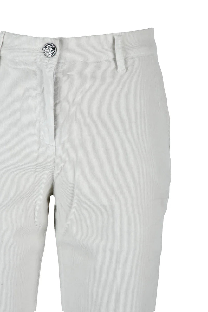 Jacob Cohën Pantalone Marina Velluto Slim - Bianco