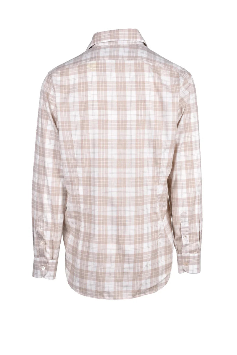 Eleventy Camicia Beige/White Cotone
