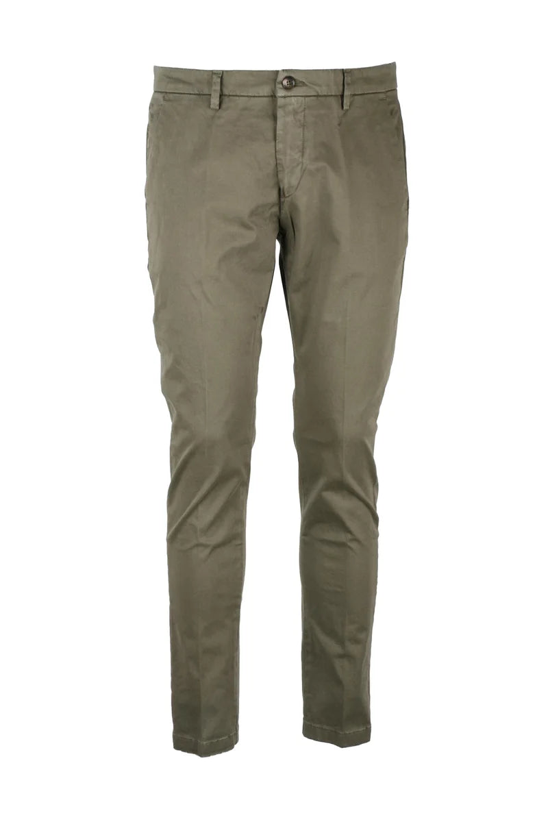 Yan Simmon Pantalone Cotone Stretch - Verde Salvia