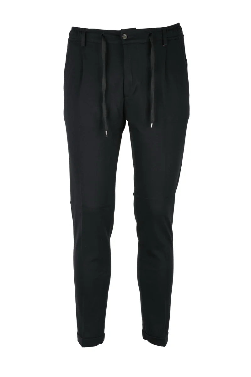Anto Napoli Pantalone Nero Cotone Viscosa Stretch