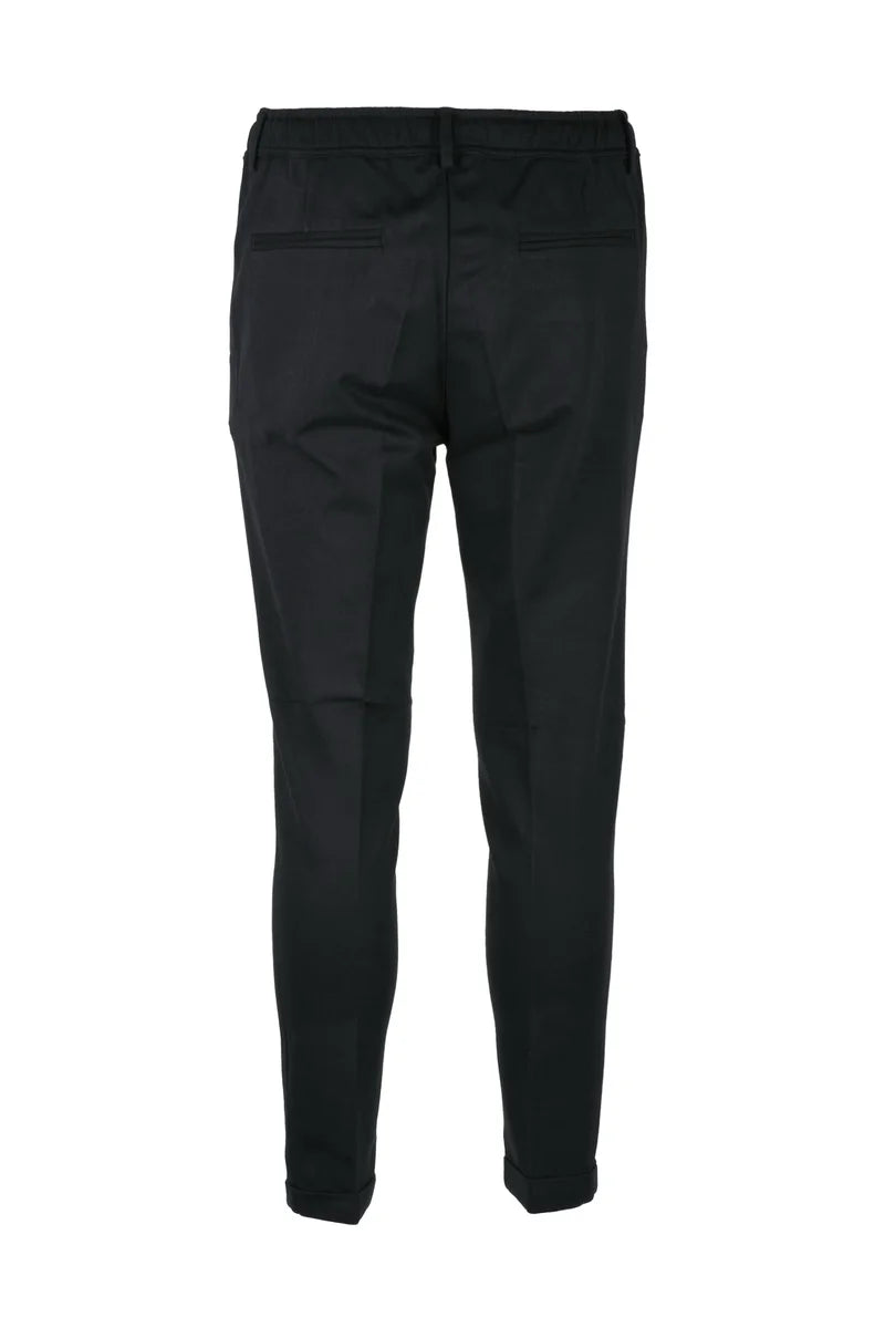 Anto Napoli Pantalone Nero Cotone Viscosa Stretch