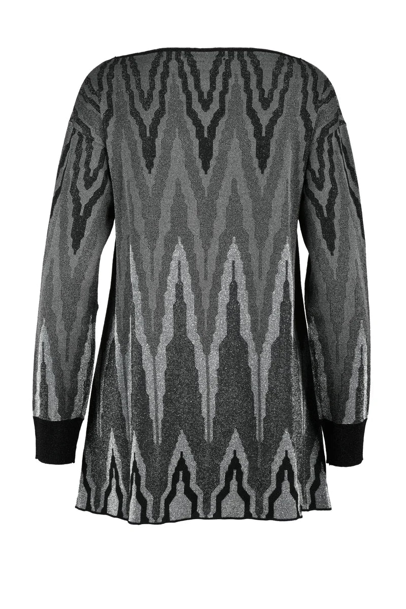 Circus Hotel Maglia Lamé Svasata - Silver/Black