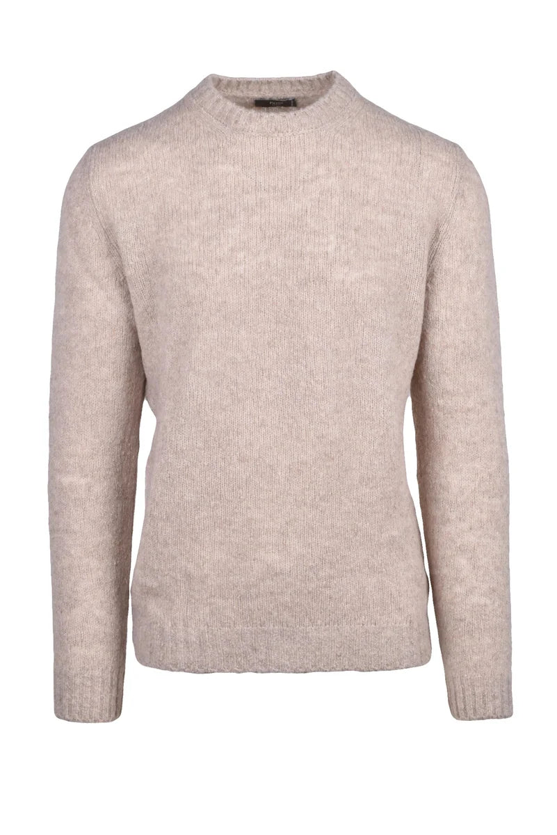 Fama Pullover Girocollo Lana e Cashmere - Beige