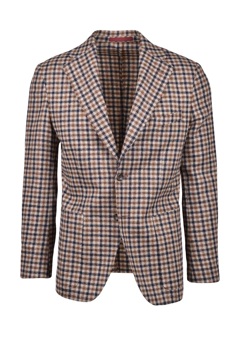 Andrea Barberi Giacca Stondata - Brown/Blue