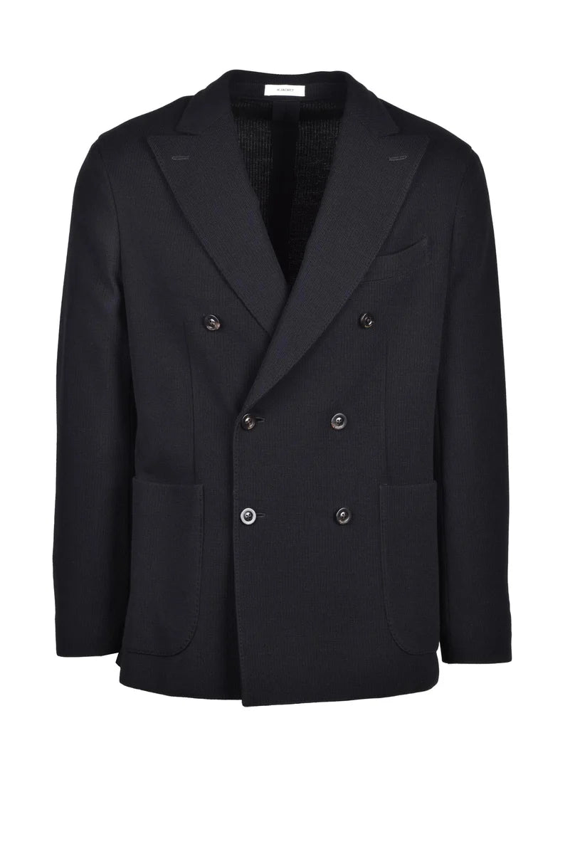 Boglioli Blazer Maglia Doppiopetto - Nero