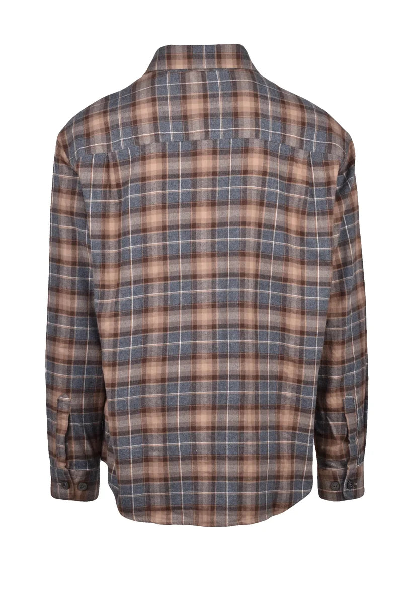 Tintoria Mattei 954 Camicia Cotone - Grigio/Marrone