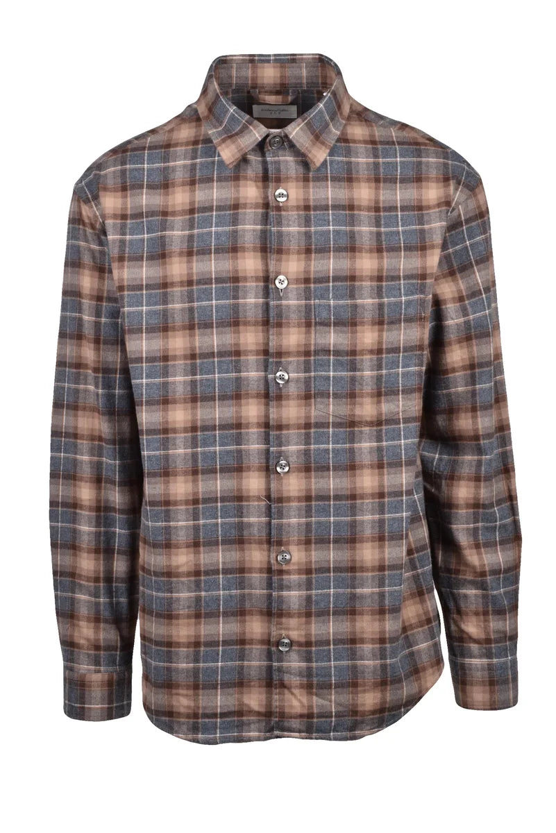 Tintoria Mattei 954 Camicia Cotone - Grigio/Marrone