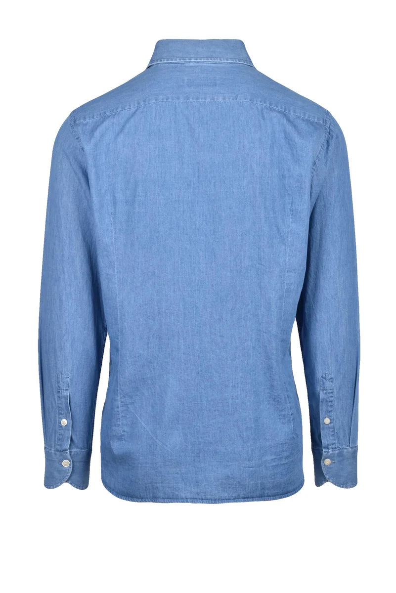 Tintoria Mattei 954 Camicia Cotone - Celeste
