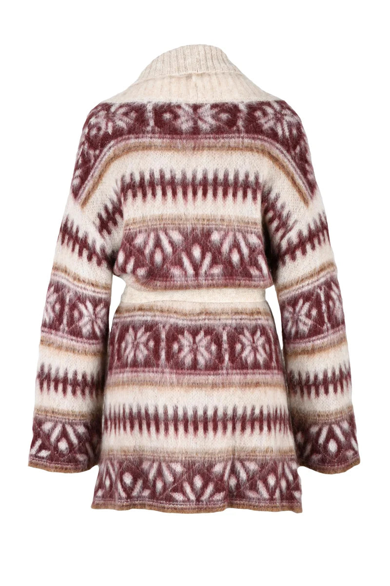 Kontatto Cardigan Mohair - Beige/Bordeaux