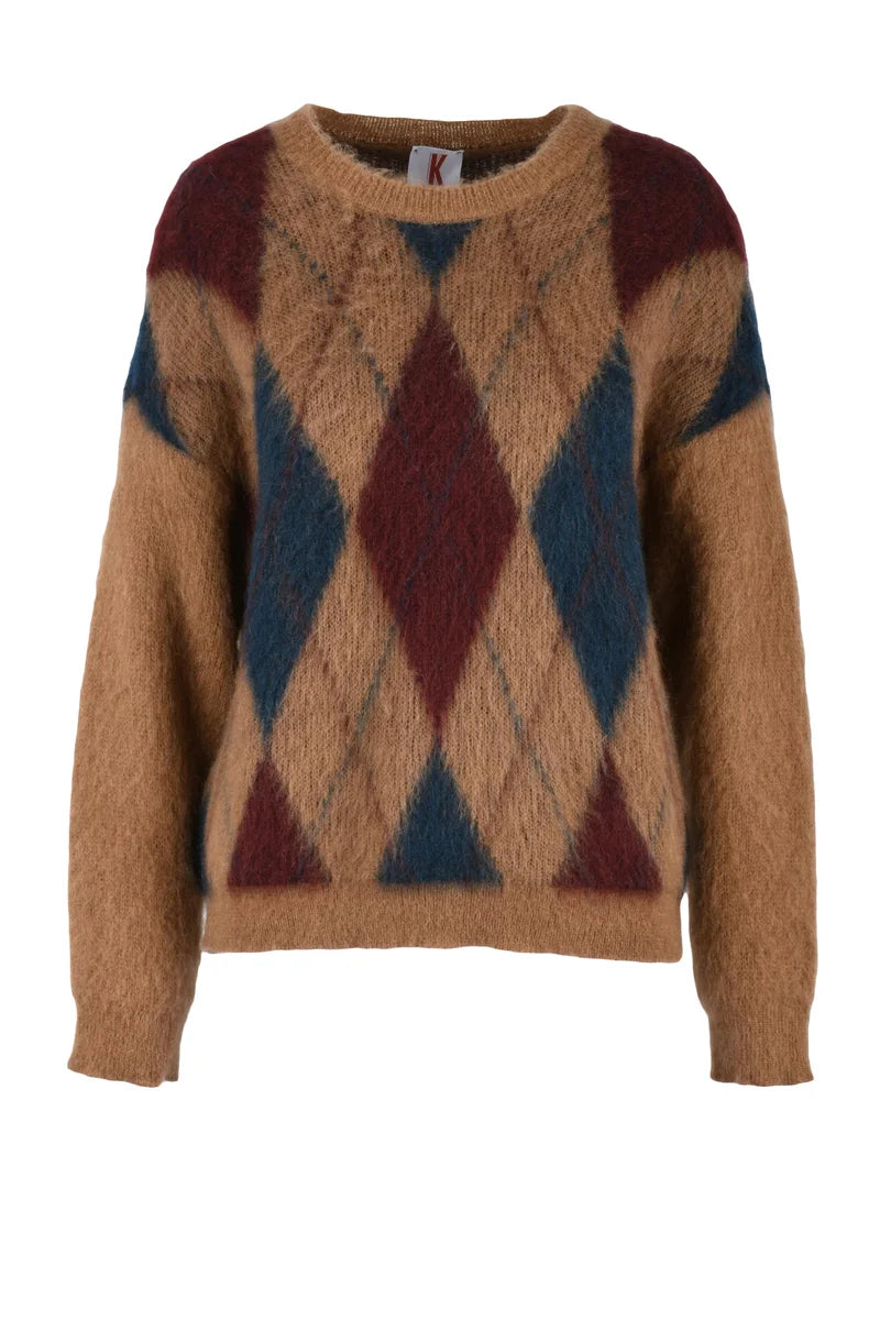 Kontatto Maglia Mohair/Acrilico/Poliammide - Camel/Blu