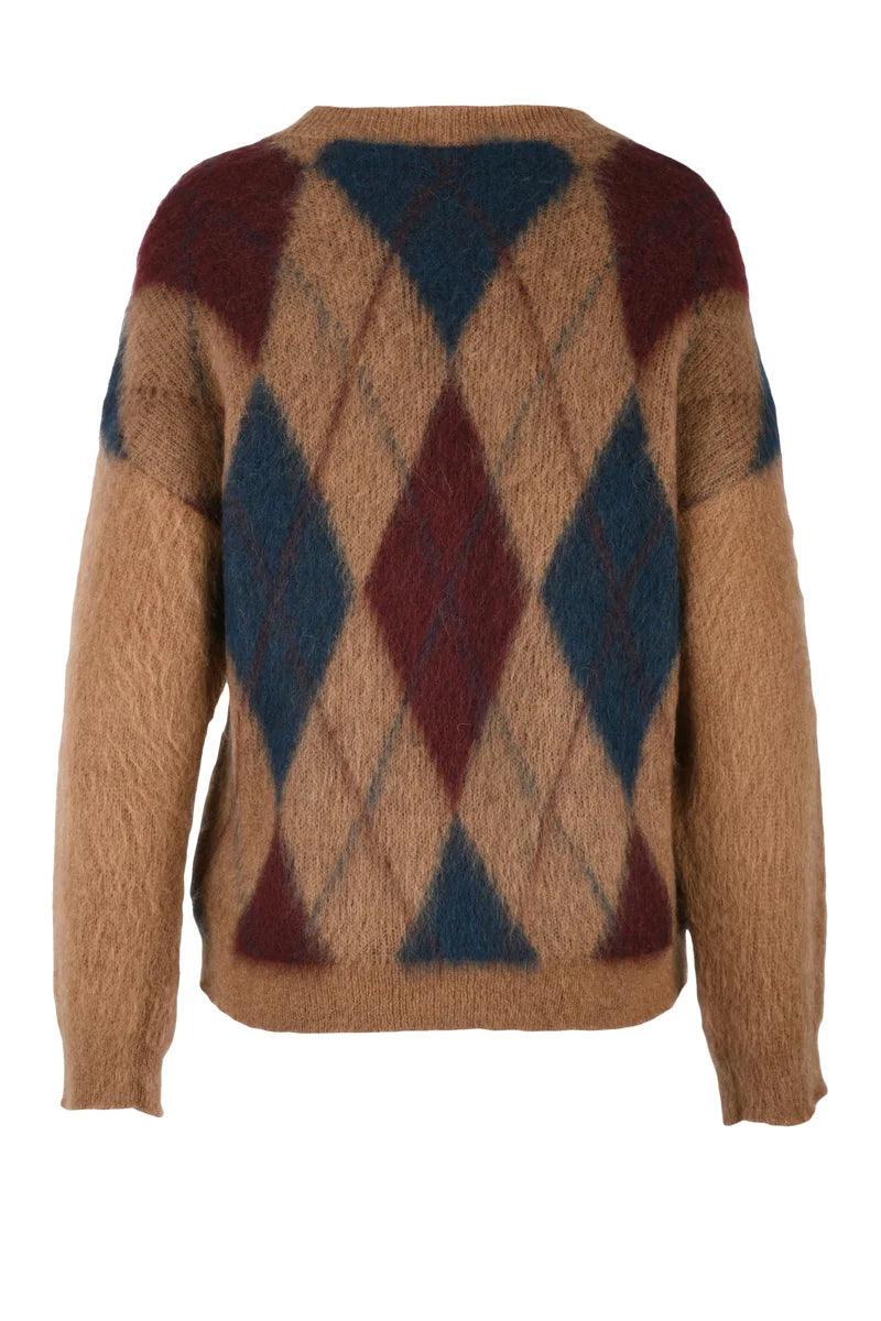 Kontatto Maglia Mohair/Acrilico/Poliammide - Camel/Blu