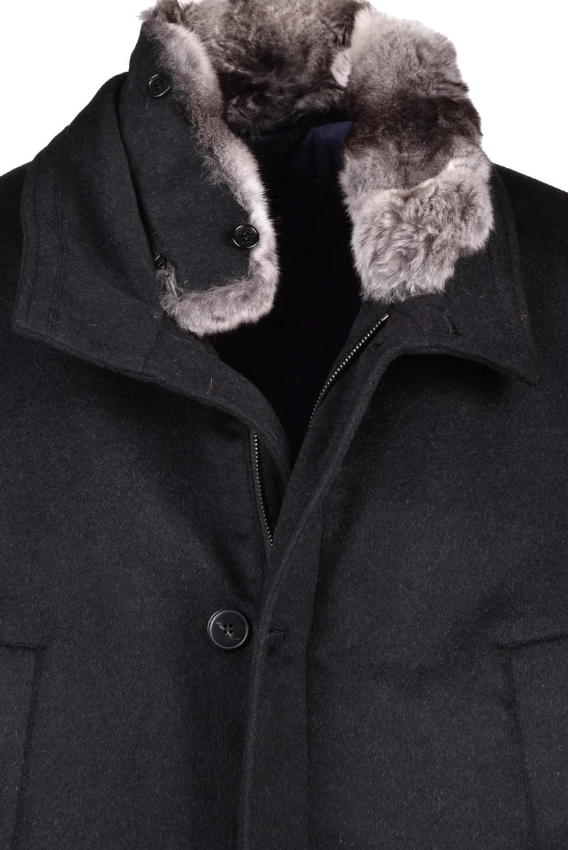 Paul & Shark Giaccone Cashmere Pelo - Nero