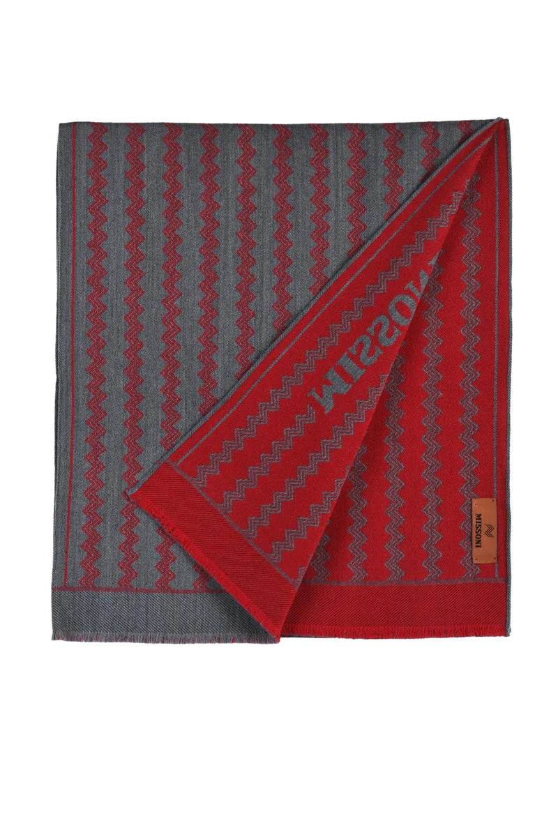 Missoni Wool Scarf - Grey/Red